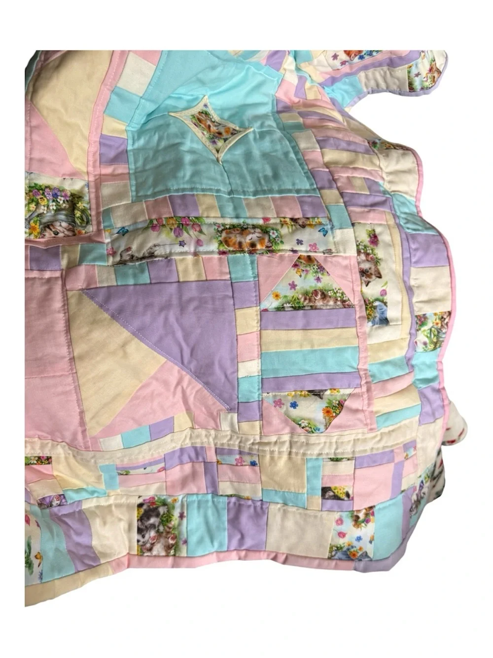 Pastel Patchwork Quilted Baby/toddler or anyone who loves cats!